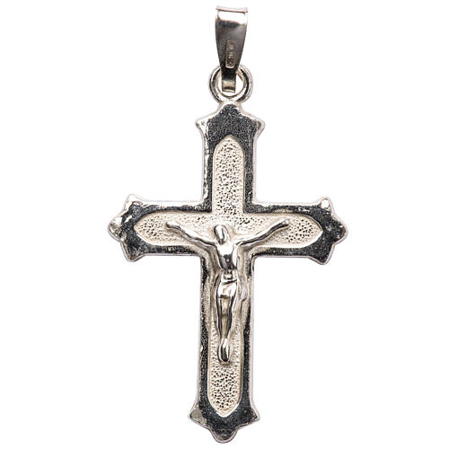 Pendant crucifix in 925 silver 2x3 cm, dotted pattern 1