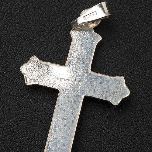 Pendant crucifix in 925 silver 2x3 cm, dotted pattern 3