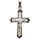 Pendant crucifix in 925 silver 2x3 cm, dotted pattern s1