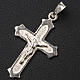 Pendant crucifix in 925 silver 2x3 cm, dotted pattern s2