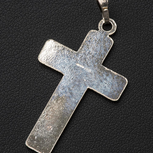 Pendant cross in 925 silver, squares 3