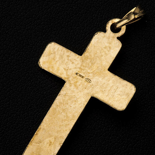 Pendant crucifix in gold-plated 925 silver, squares 3