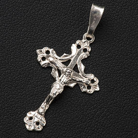 Crucifixo em trevo prata 925 rendilhada
