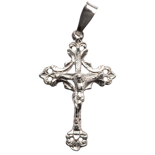 Pendant crucifix in 925 silver, budded and perforated 1
