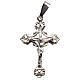 Pendant crucifix in 925 silver, budded and perforated s1