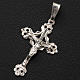Pendant crucifix in 925 silver, budded and perforated s2