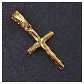 Vergoldetes Kreuz Silber 925 mit Kreuzung 2,5 x 1,5 cm