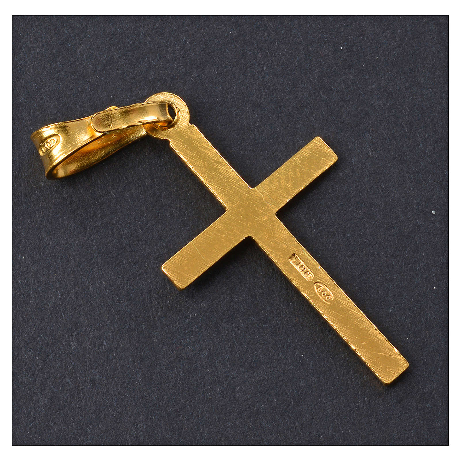 Pendant cross in gold-plated 925 silver, crossover in the centre ...