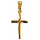 Pendant cross in gold-plated 925 silver, crossover in the centre s1
