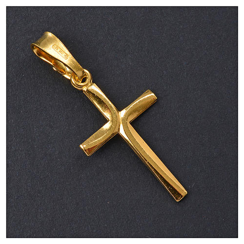 Croix argent 925 dorée croisée 2,5x1,5 cm 2