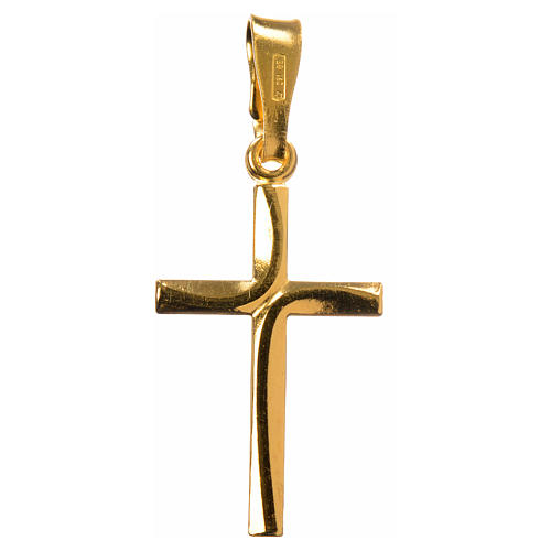 Croce dorata Arg. 925 con incrocio 2,5 x 1,5 4
