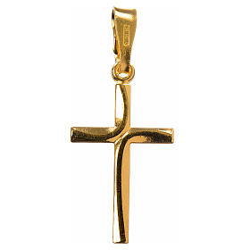 Pendant cross in gold-plated 925 silver, crossover in the centre