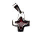 Pendant cross in 925 silver with red enamel s1