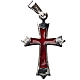 Pendant pointed cross in silver with red enamel s1