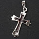Pendant pointed cross in silver with red enamel s2