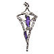 Pendant cross in silver with purple enamel s1