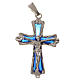 Pendant crucifix in silver with blue enamel s3