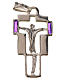 Pendant crucifix in silver and purple enamel s5