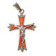 Pendant crucifix in 925 silver and red enamel s3