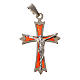 Pendant crucifix in 925 silver and red enamel s1