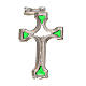 Pendant crucifix in silver and green enamel s5