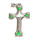 Pendant crucifix in silver and green enamel s2