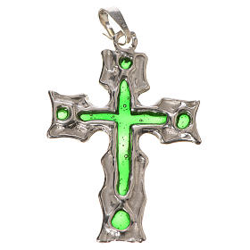Croce Argento e smalto verde