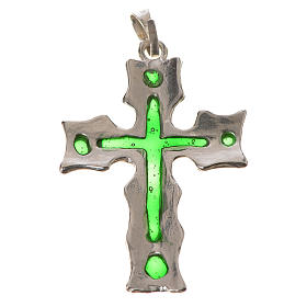 Croce Argento e smalto verde