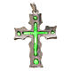 Pendant cross in 925 silver and green enamel s5