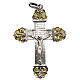 Pendant crucifix in silver and yellow enamel s1