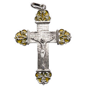 Croce in argento con smalto giallo