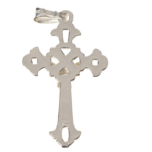 Pendant, perforated crucifix in silver 3x2cm 5