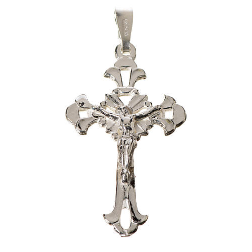 Pendant, perforated crucifix in silver 3x2cm 1