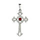 Croix gotique percée argent et corail s1