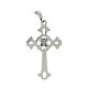 Pendant, perforated cross in silver, coral, Gothic style s2