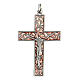 Pendant crucifix in silver and pink enamel s1