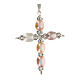 Pendant cross, strass and pearls s1
