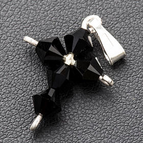 Pendant cross, black crystal