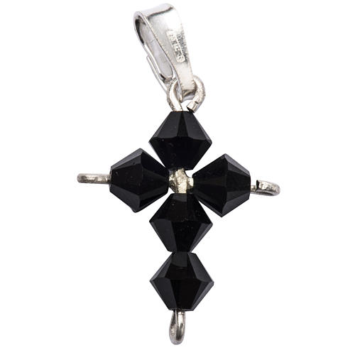 Pendant cross, black crystal 1