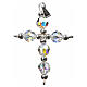 Pendant cross, silver and faceted crystal s1