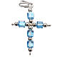 Pendant cross, light blue cubic strass s1