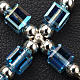 Pendant cross, light blue cubic strass s3