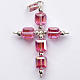 Pendant cross, pink cubic strass s1