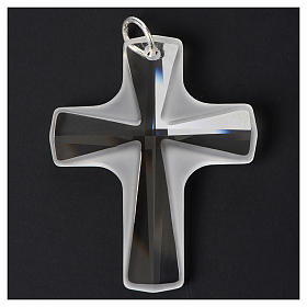 Crystal cross pendant 4x3 cm, satin and shini finishing