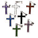 Pendant cross in silver and coloured enamel s1