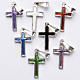 Pendant cross in silver and coloured enamel s3