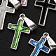 Pendant cross in silver and coloured enamel s5