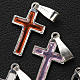 Pendant cross in silver and coloured enamel s6
