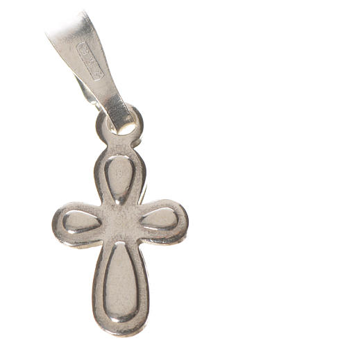 Pendant cross, rounded, in silver 4