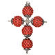 Red coral cross pendant with 1,5 cm pearls s4